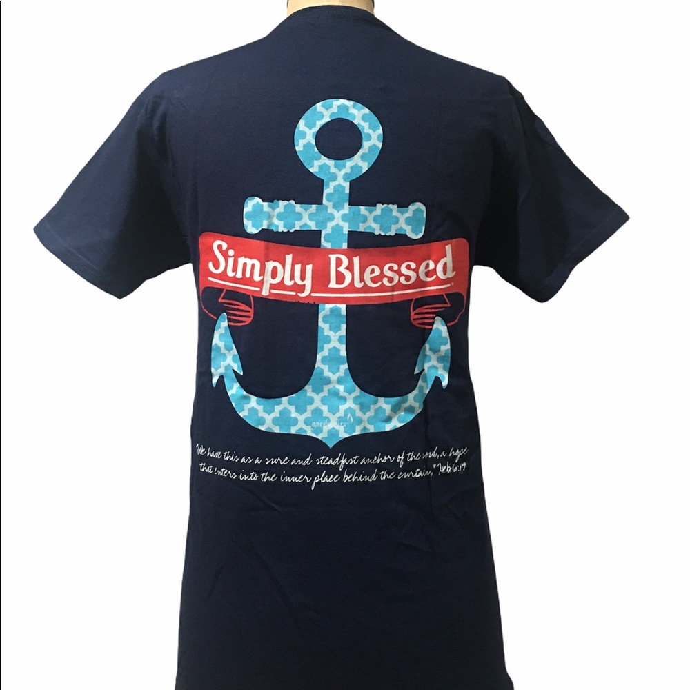 Simply Blessed Womens T shirt Anchor Hebrews 6:19 Size Small